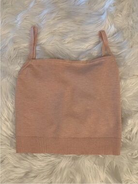 Blue Blush Soft Sweater Crop Top w/straps that Criss Cross Back & Tie in a Bow M